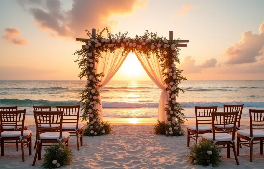 Beach wedding ceremony in Cebu
