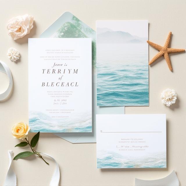 Beach wedding invitation design