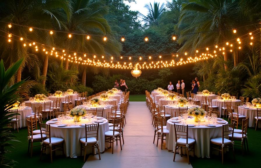 Garden wedding reception