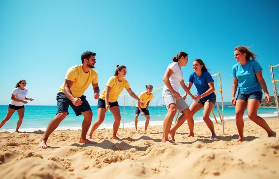 Team building beach activity